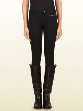 Gucci Equestrian Black Slim Riding-Style Stretch Pants Size 44